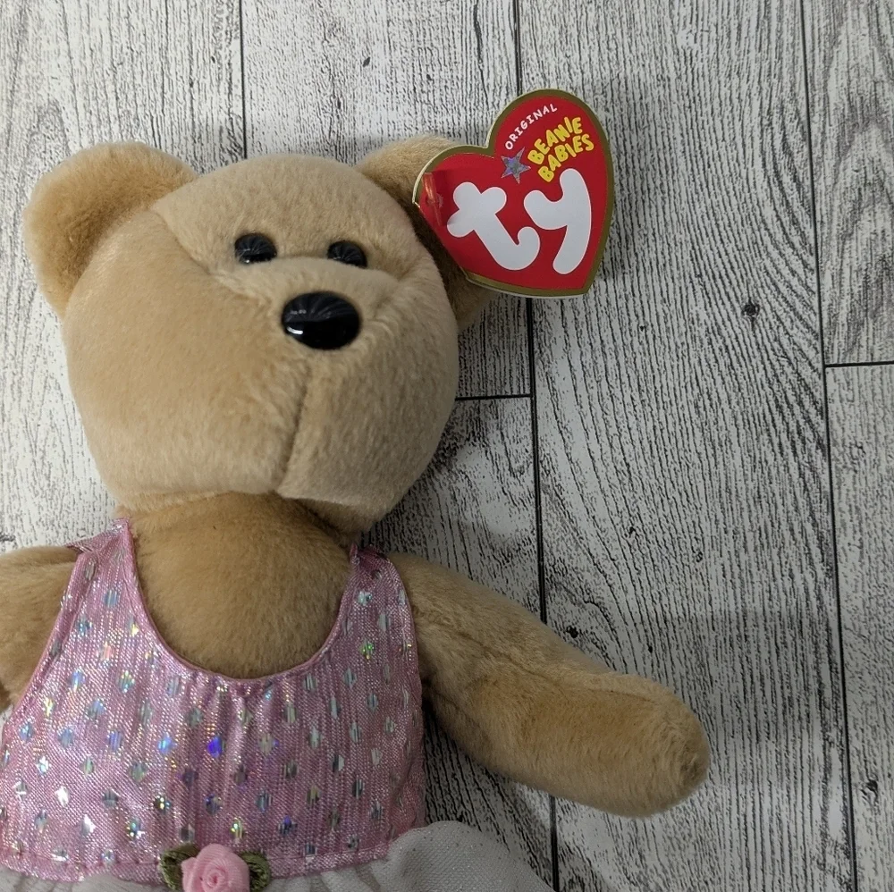 Ty Tan and Pink Stuffed Bear with Dress